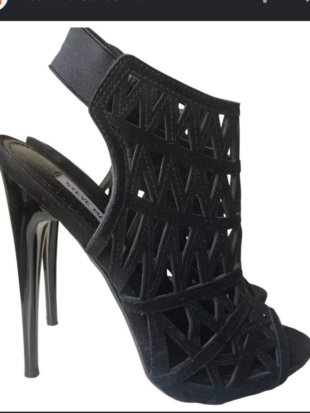 Steve Madden Black Cutout Stiletto Sandals